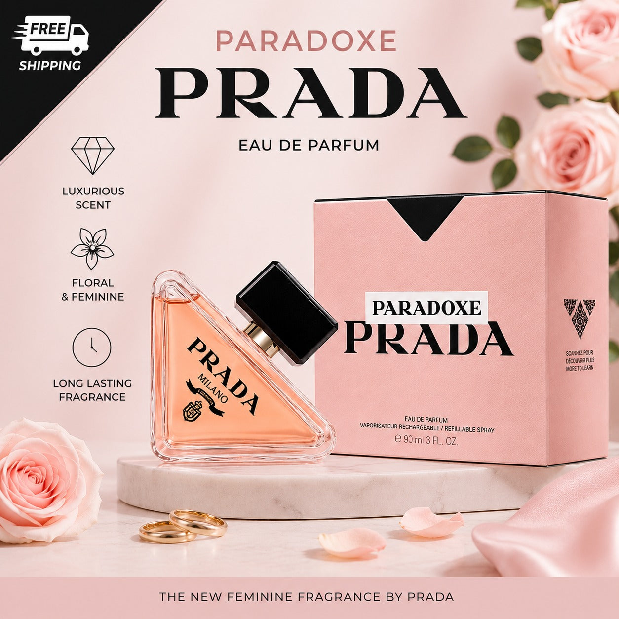 Prada Paradoxe 3 FL Oz Perfume Fragrance for Women (New)